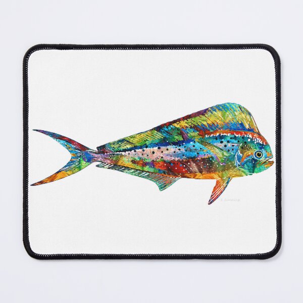 Item preview, Colorful Dolphin Fish Art On White designed and sold by Sharon Cummings Art.