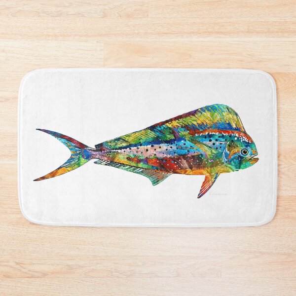 Item preview, Colorful Dolphin Fish Art On White designed and sold by Sharon Cummings Art.