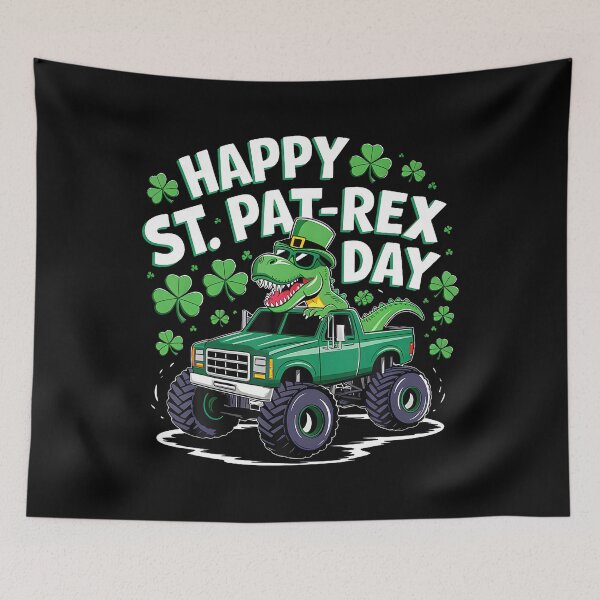 Item preview, Happy St Pat-Rex Patricks Day Dinosaur Monster Truck  designed and sold by tinglatoravi.