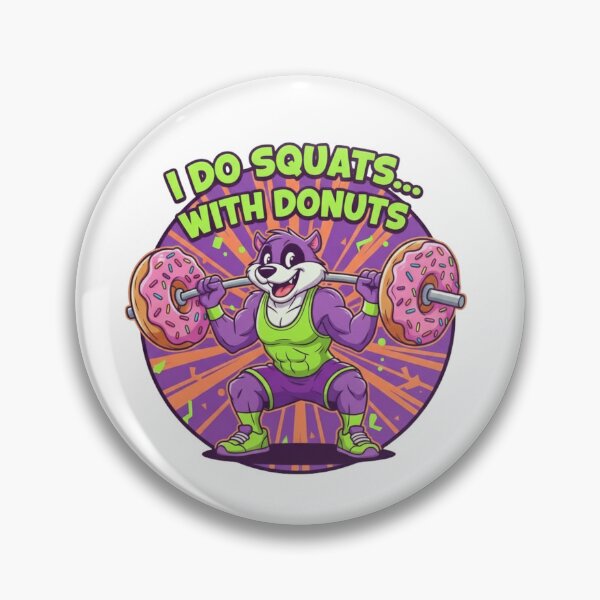 Item preview, Funny squats and donuts gym – humorous weightlifting animal art | playful cheat day workout gift for foodies designed and sold by wellie-chic.