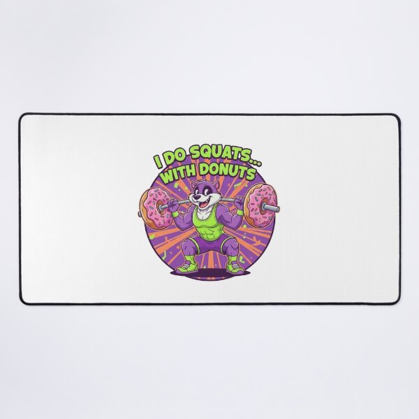 Item preview, Funny squats and donuts gym – humorous weightlifting animal art | playful cheat day workout gift for foodies designed and sold by wellie-chic.
