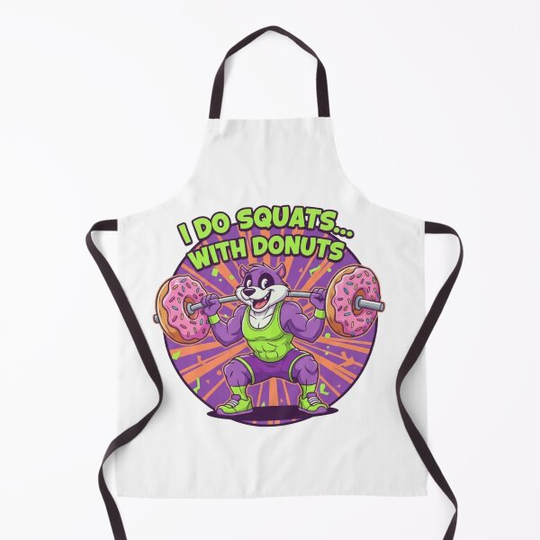 Item preview, Funny squats and donuts gym – humorous weightlifting animal art | playful cheat day workout gift for foodies designed and sold by wellie-chic.