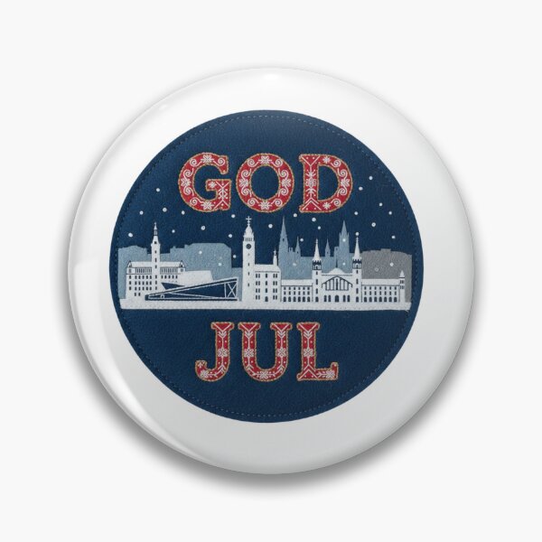 Item preview, Oslo God Jul Nordic Christmas Embroidered Patch designed and sold by Imaginarium of Chaos falcon88 .