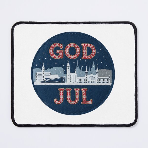 Item preview, Oslo God Jul Nordic Christmas Embroidered Patch designed and sold by Imaginarium of Chaos falcon88 .