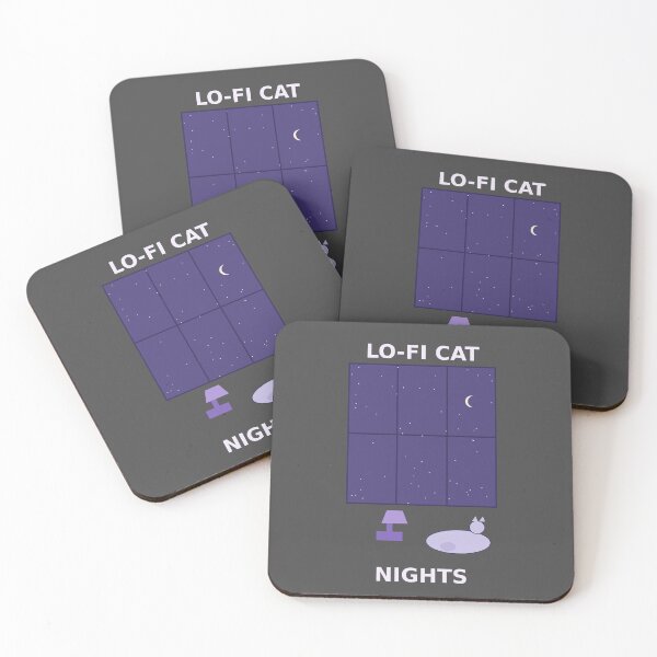 Item preview, Lo‑Fi Cat Nights – Cozy Bedroom Poster & Sticker designed and sold by LissethsWorld.