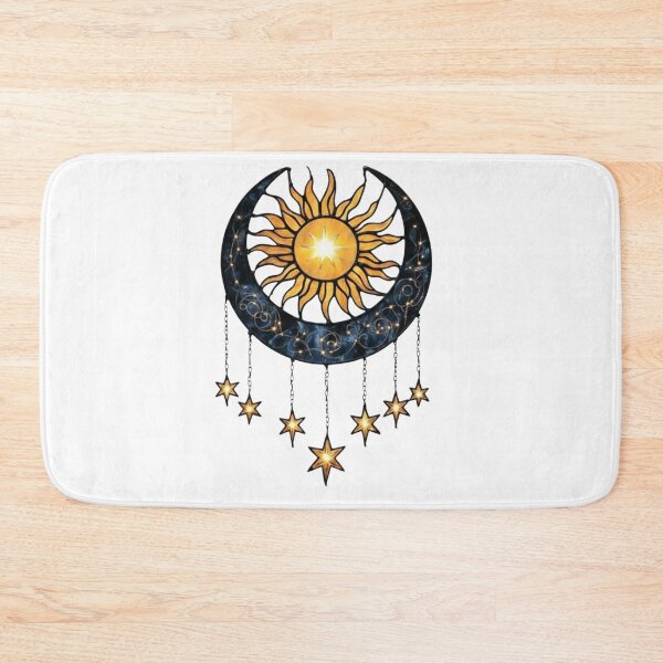 Item preview, Sun and Moon Celestial Necklace with Stars and Gemstones – Golden Pendant Art designed and sold by saritta93.