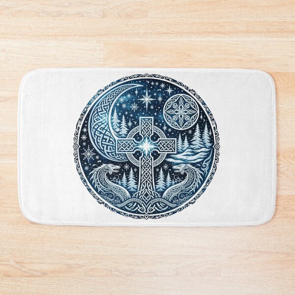 Item preview, Celtic Moon Cross – Mystic Nordic Forest Symbol designed and sold by CelticSoulShop.