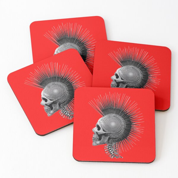 Item preview, Punk Skull Mohawk Energy Vortex Art designed and sold by PixelQ.