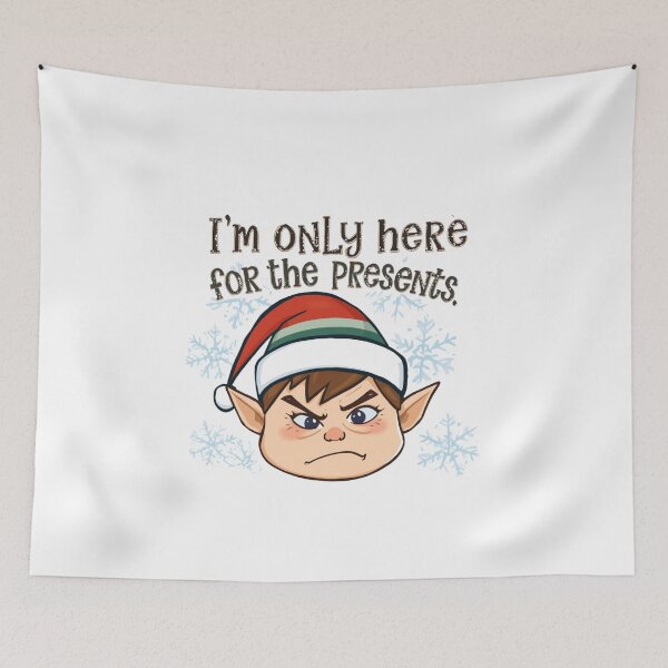 Item preview, Grumpy Christmas Elf | Funny I'm Only Here For The Presents Holiday Graphic designed and sold by SlomianyPisarz.