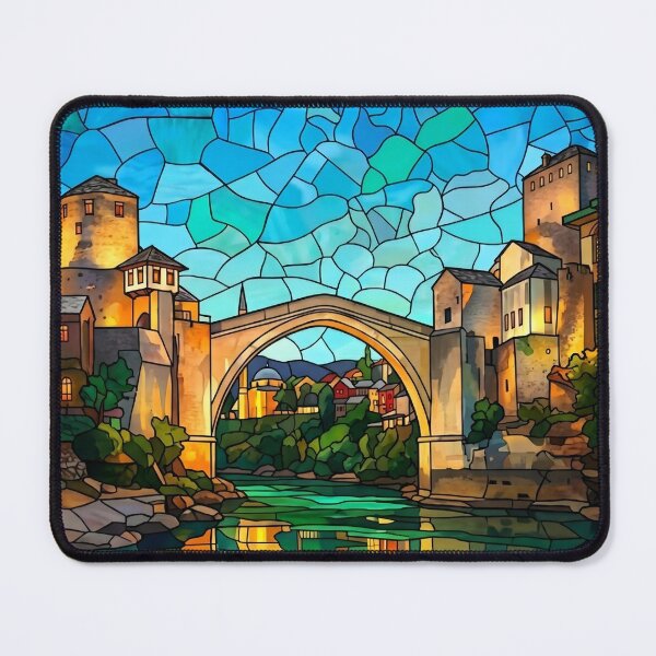 Item preview, Stained Glass Mostar Bridge designed and sold by DenBox.