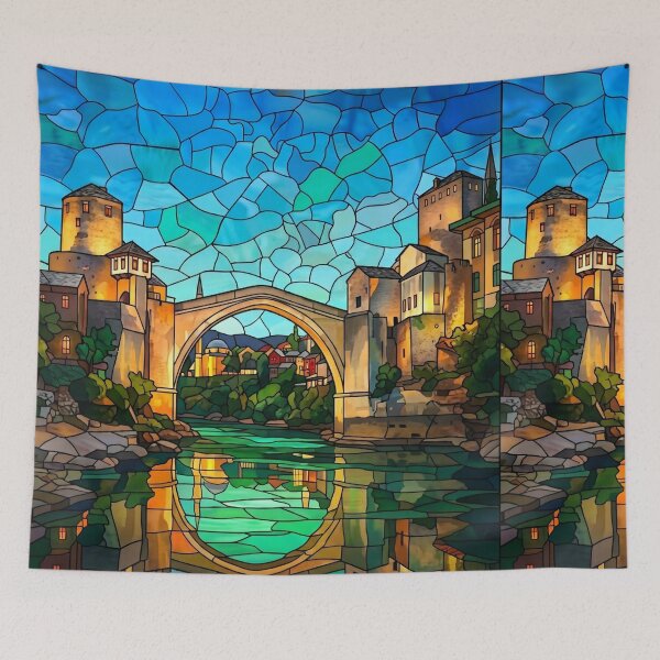 Item preview, Stained Glass Mostar Bridge designed and sold by DenBox.