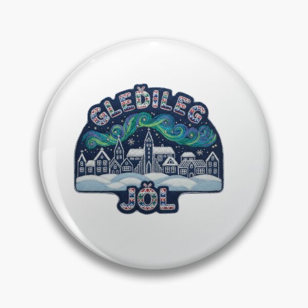 Item preview, Reykjavik Gleðileg Jól Nordic Winter Felt Patch designed and sold by Imaginarium of Chaos falcon88 .