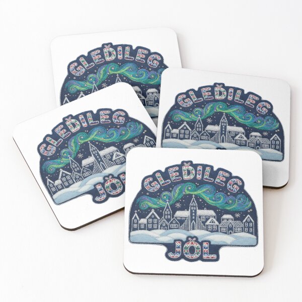 Item preview, Reykjavik Gleðileg Jól Nordic Winter Felt Patch designed and sold by Imaginarium of Chaos falcon88 .