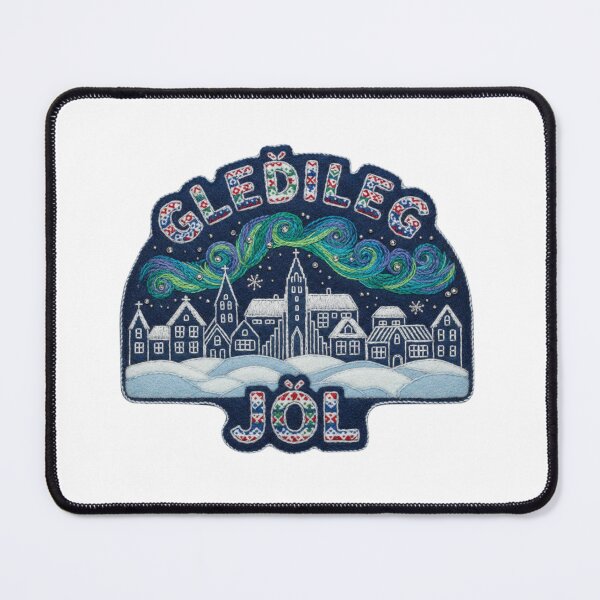 Item preview, Reykjavik Gleðileg Jól Nordic Winter Felt Patch designed and sold by Imaginarium of Chaos falcon88 .