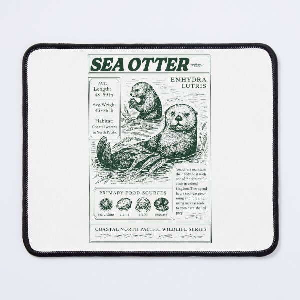 Item preview, Vintage Sea Otter Lover History Poster Style designed and sold by CARBONARA LLC..