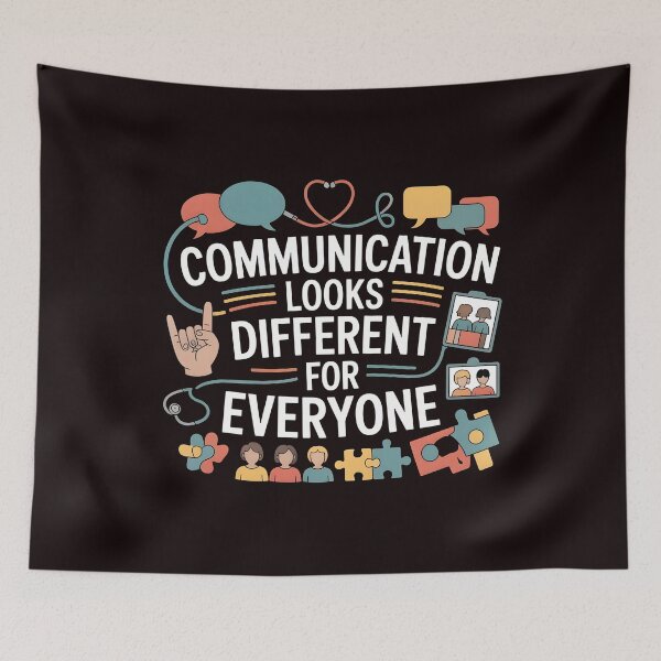 Item preview, Communication Looks Different Speech Therapy – Mental Health Awareness Design designed and sold by Redgiant87x.