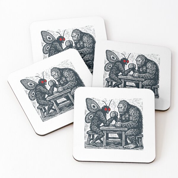 Item preview, Vintage Bigfoot v Mothman Arm Wrestling Funny designed and sold by CARBONARA LLC..