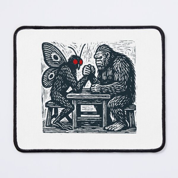Item preview, Vintage Bigfoot v Mothman Arm Wrestling Funny designed and sold by CARBONARA LLC..