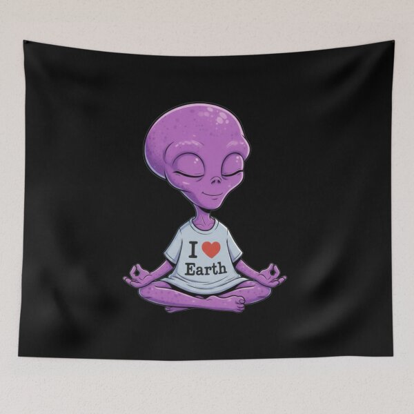 Item preview, Peaceful Purple Alien Meditation - ZORP designed and sold by Rose Collection Shop.
