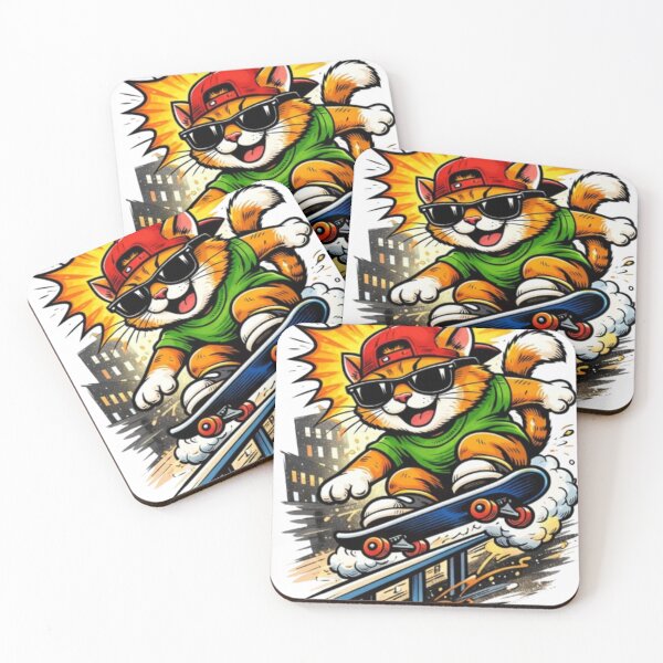Item preview, Cat skateboard comics designed and sold by Top Tier Clothes.