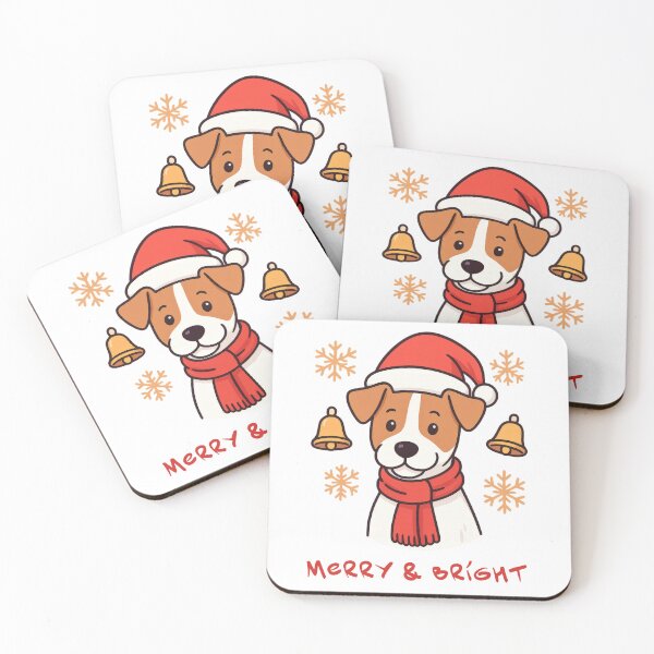 Item preview, Cute smooth fox terrier Merry and Bright Christmas illustration designed and sold by olenapetol.