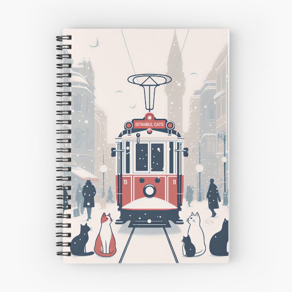 Artikelvorschau, Istanbuler Katzen und die historische Straßenbahn im Schnee – Flat Art entworfen und verkauft von Ascend777.