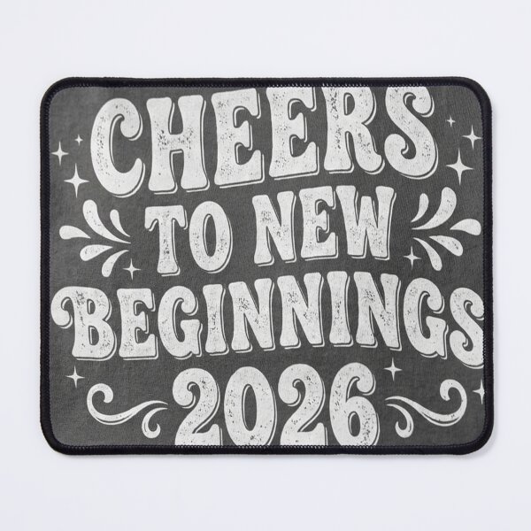 Item preview, Cheers to New Beginnings 2026 – Vintage New Year Typography designed and sold by MESSY-MIND.