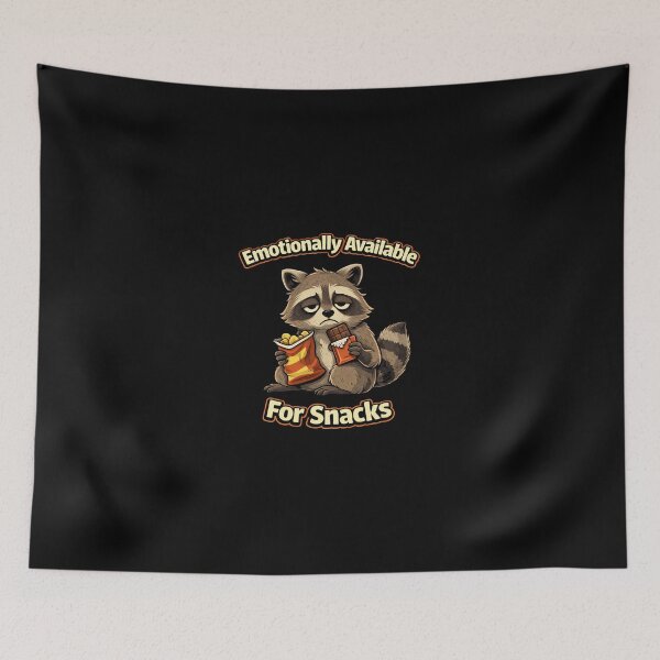 Item preview, Emotionally Available for Snacks Shirt – Funny Raccoon Snack Humor Tee designed and sold by johnExpress02.
