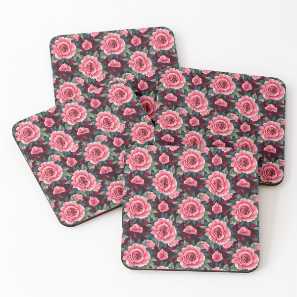 Item preview, Pink Roses on Dark Background - Vintage Floral designed and sold by Ed & Harmony.