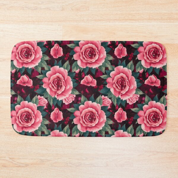 Item preview, Pink Roses on Dark Background - Vintage Floral designed and sold by Ed & Harmony.