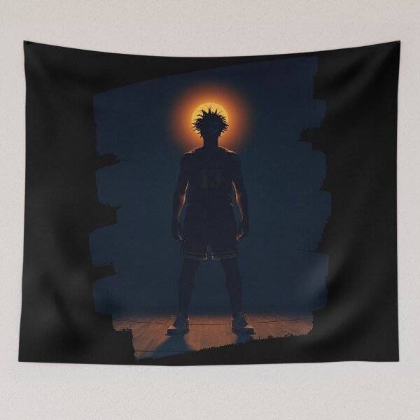 Item preview, Basketball Player silhouette standing tall with glow behind 9 designed and sold by Neon G.