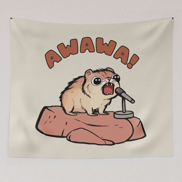 Item preview, AWAWA Hyrax in Concert, Graphic Humor Meme designed and sold by OrenjiArtShop.