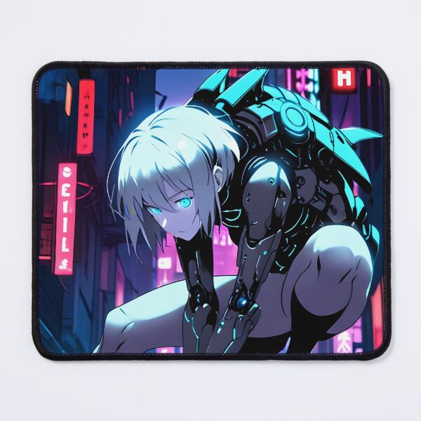 Item preview, ECHO: Heavy Gear Crouching Pose | Cute Cyberpunk Anime Girl designed and sold by Sytrics.