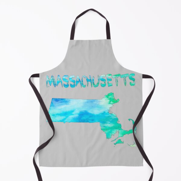 Item preview, Vibrant Massachusetts Watercolor Map Art - Coastal Teal & Aqua State Outline designed and sold by mashmosh.