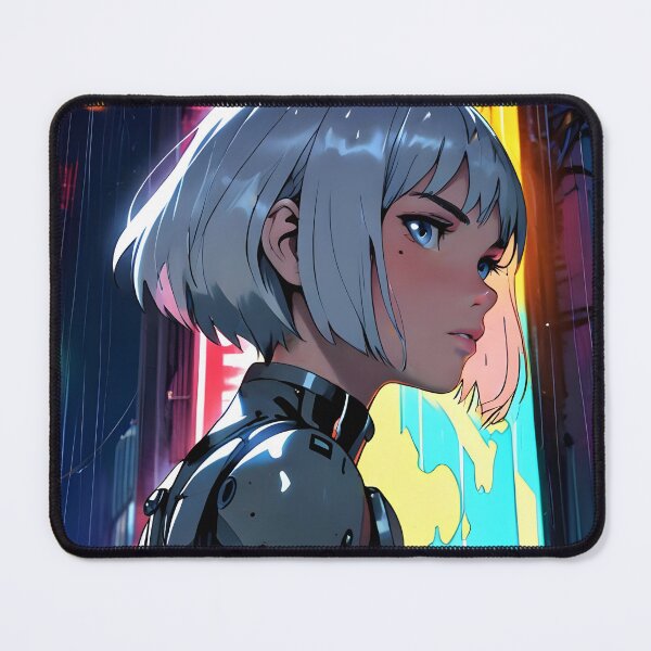 Item preview, ECHO: Rainy Neon Close-Up Profile | Cute Cyberpunk Anime Girl designed and sold by Sytrics.