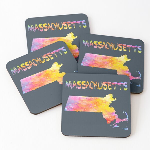 Item preview, Vibrant Massachusetts Watercolor Splash Map | Colorful MA State Pride designed and sold by mashmosh.