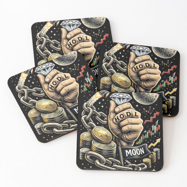 Item preview, HODL to the Moon – Funny Crypto Diamond Hands Illustration designed and sold by Zuday.
