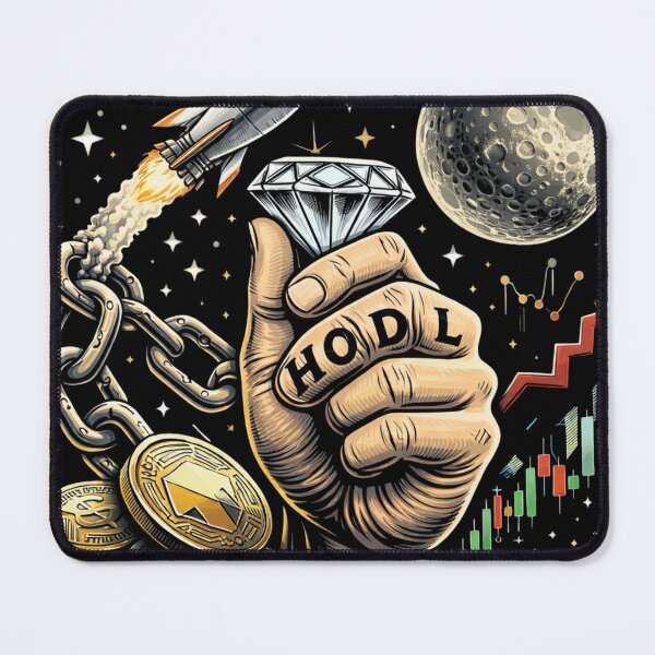 Item preview, HODL to the Moon – Funny Crypto Diamond Hands Illustration designed and sold by Zuday.