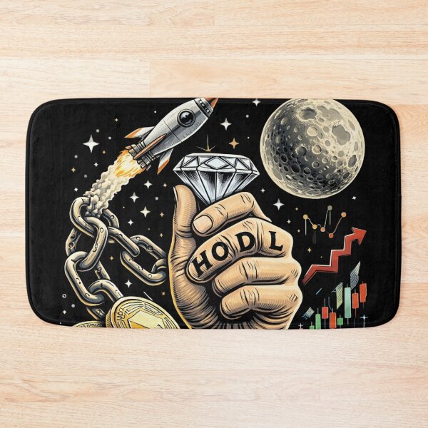 Item preview, HODL to the Moon – Funny Crypto Diamond Hands Illustration designed and sold by Zuday.