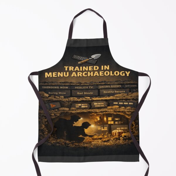 Item preview, Trained in Menu Archaeology – Streaming Survivor Tee designed and sold by POD DYNASTY | Original Print On Demand T-Shirt Graphics.