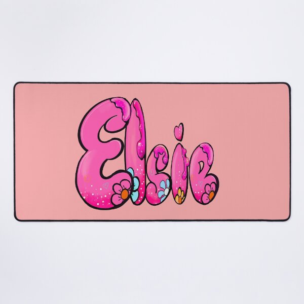Item preview, Elsie popular girls womens name in preppy pink drip calligraphy designed and sold by Artonmytee.