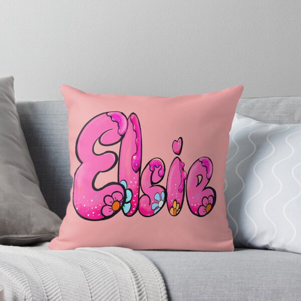 Item preview, Elsie popular girls womens name in preppy pink drip calligraphy designed and sold by Artonmytee.