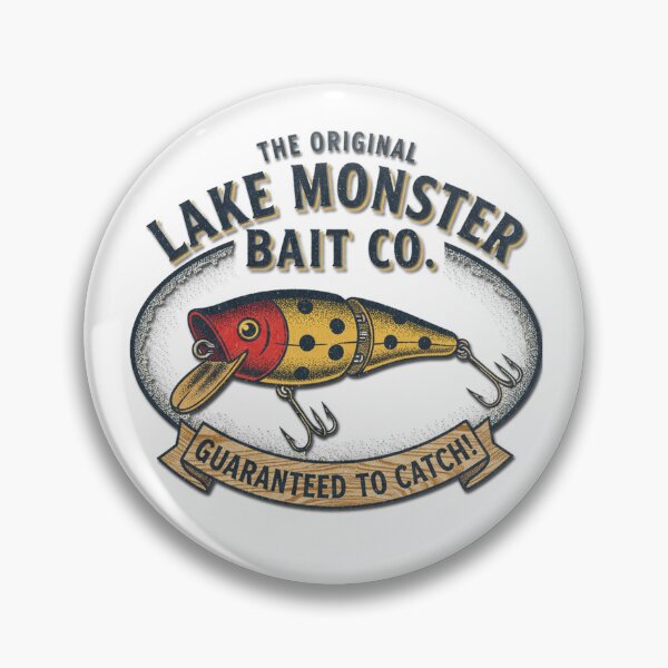 Item preview, Lake Monster Bait Co. Vintage Fishing Lure Design – Retro Fishing Tackle Art designed and sold by Art Beyond The Brush.