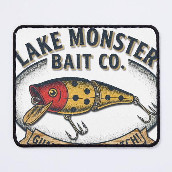 Item preview, Lake Monster Bait Co. Vintage Fishing Lure Design – Retro Fishing Tackle Art designed and sold by Art Beyond The Brush.