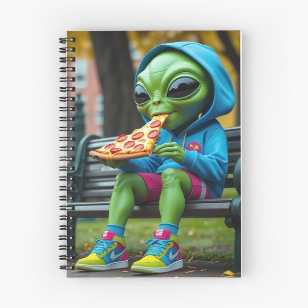Item preview, Funny space Alien Eating Pizza  designed and sold by Art-NestEG.