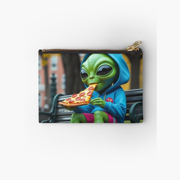Item preview, Funny space Alien Eating Pizza  designed and sold by Art-NestEG.