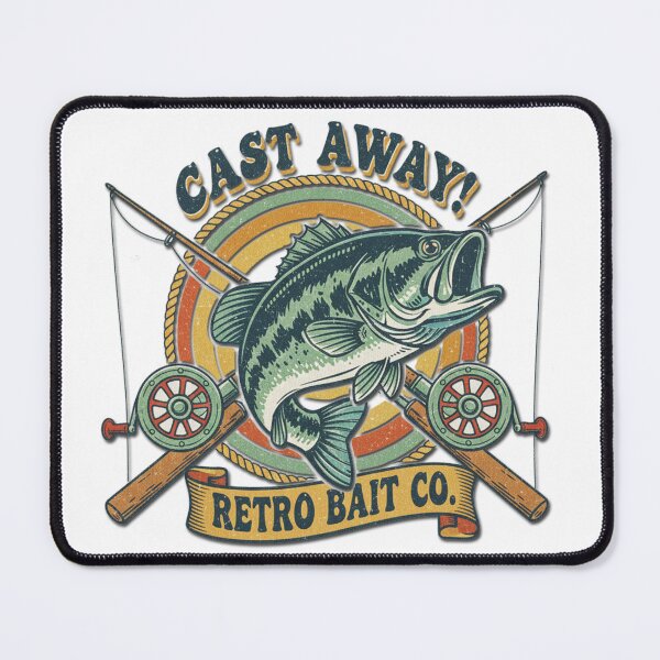 Item preview, Cast Away! Retro Bass Fishing Design – Vintage Fishing Rod & Largemouth Bass Art designed and sold by Art Beyond The Brush.