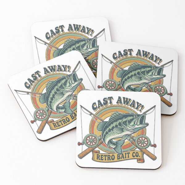 Item preview, Cast Away! Retro Bass Fishing Design – Vintage Fishing Rod & Largemouth Bass Art designed and sold by Art Beyond The Brush.