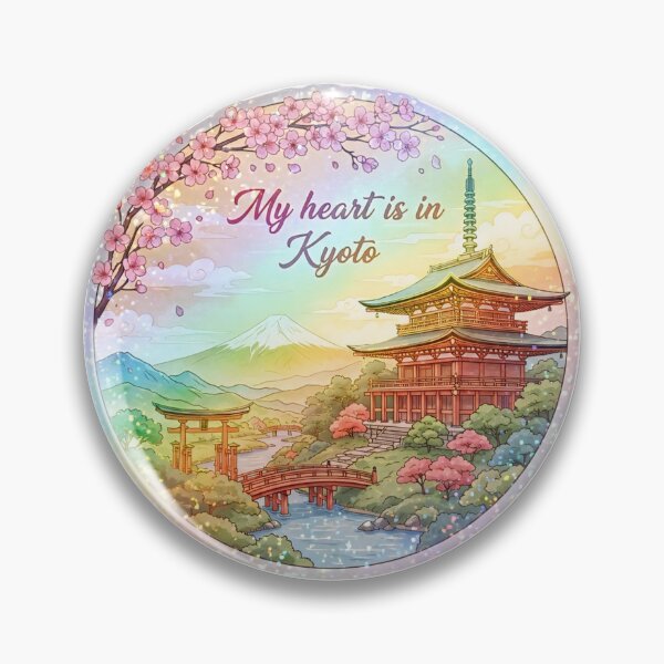 Item preview, Kyoto Travel Sticker Japanese Sakura Cherry Blossom Art designed and sold by ArcanePrintsxo.