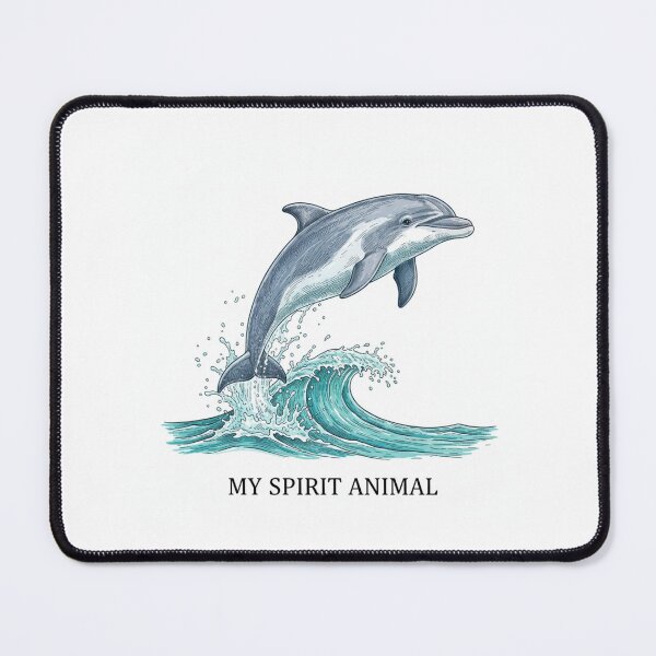 Item preview, Dolphin spirit animal retro antique funny meme memes cute kawaii designed and sold by CheeseBlueprint.